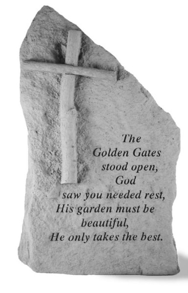 The Golden Gate Stood Open.. Memorial Cross Garden Stone Sculpture